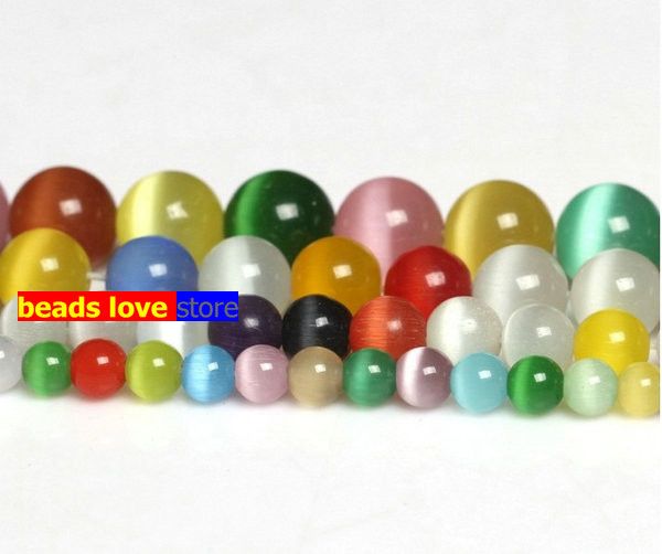 

pick size 4.6.8.10 12mm smooth multicolor cats eye beads natural stone spacer loose beads 15.5"/strand mexican opal(f00235, Crystal