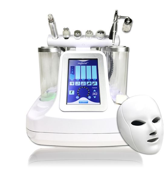 

7 in 1 hydra facial water dermabrasion 7 colors led mask ultrasonic rf bio face lifting cold hammer oxygen spray for facial deep cleansing