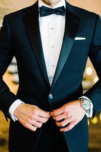 

one button side slit classic fit notch lapel groom tuxedos groomsman suit wedding party suit (jacket+pants+bow tie+girdle) no:60, Black;gray