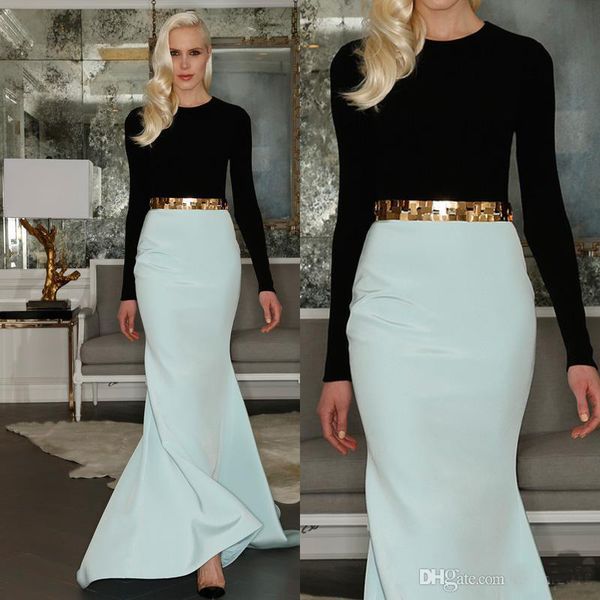 

новый черный и мятный с длинным рукавом вечерние вечерние платья с золотым поясом элегантное платье для выпускного вечера сексуальные вечерн, Black;red