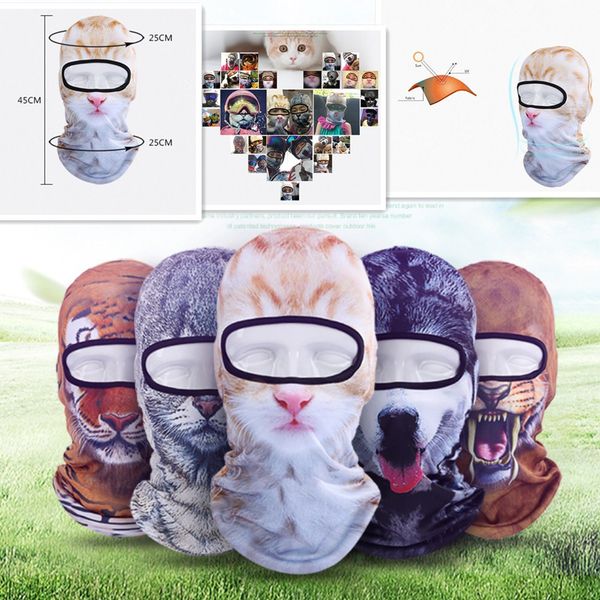 

wholesale- lion pattern ski face mask bicycle outdoor sport july18, Black