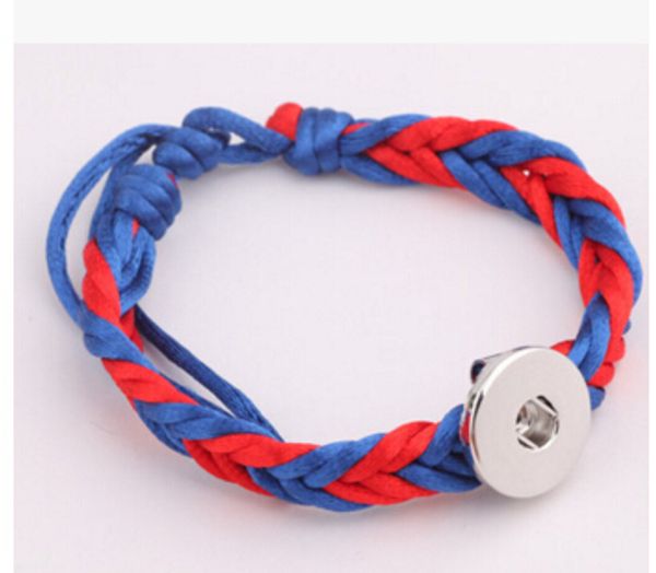 

handmade woven multi color 18mm snap button fashion jewelry accessories bracelet noosa buttons snap button giner button bracelet bangle, Golden;silver