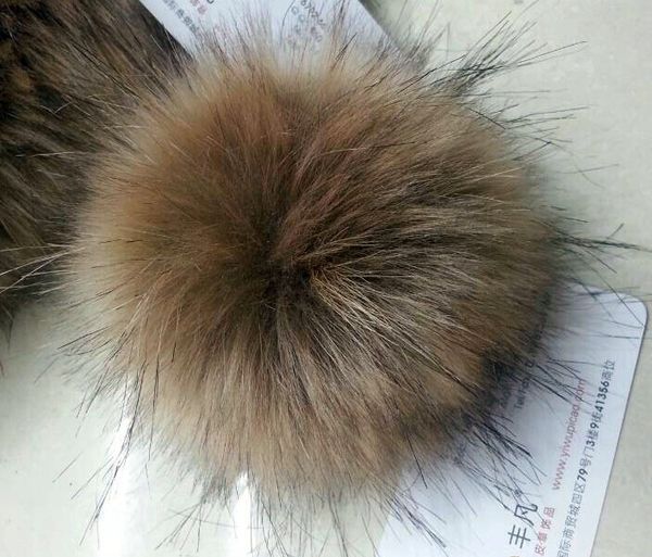 

wholesale-large faux raccoon fur balls 12cm for hats/knitted beanie hat fur pom poms for caps artifical fake fur balls sipping, Blue;gray