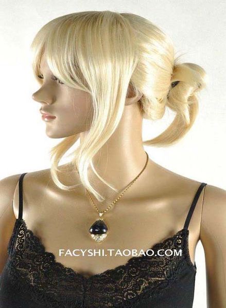 Fs New Blonde Hairs Fashion Messy Bun Wigs Cute Medium Long Body