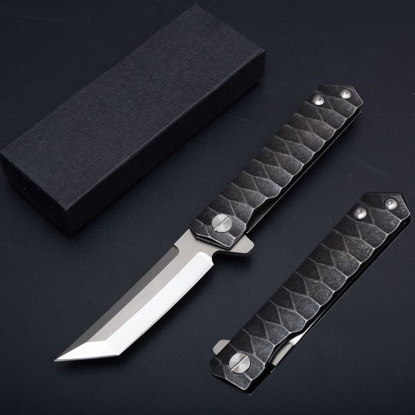 

2 Styles Computer Gongs All Steel Non-Slip Pattern Handle Outdoor Survival Tactical Knives EDC Folder Tanto Point D2 Steel Knife D61Q