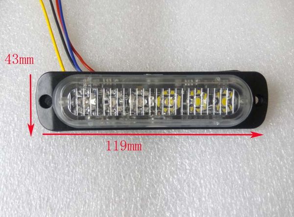 

high intensity 6*3w led car grill warning lights,emergency light,strobe lights,flashing lights,waterproof ip68