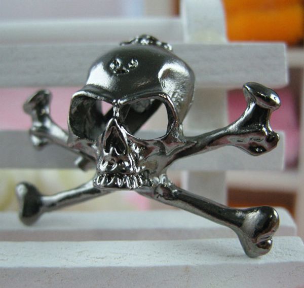 

wholesale-min order 15$ (mixed order) fashion retro punk rock cross bone pin brooch promotion, Gray