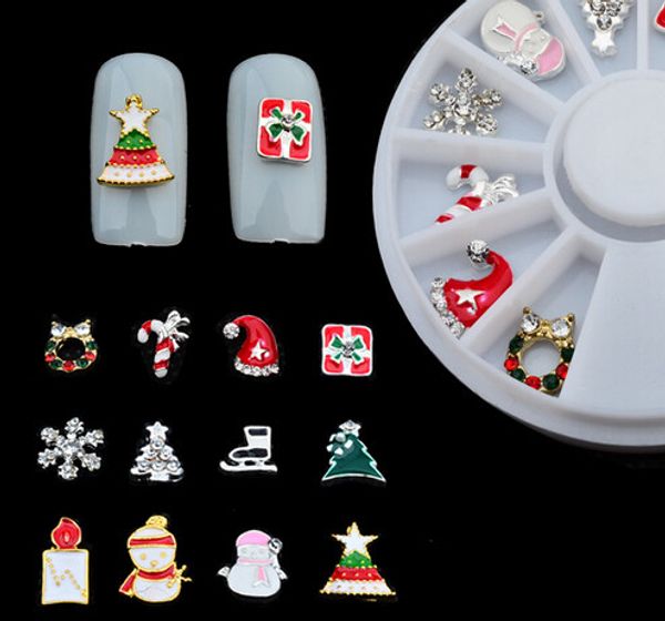

new arrival christmas nail art father christmas trees snow and snowmen nail art decorations ing, Silver;gold