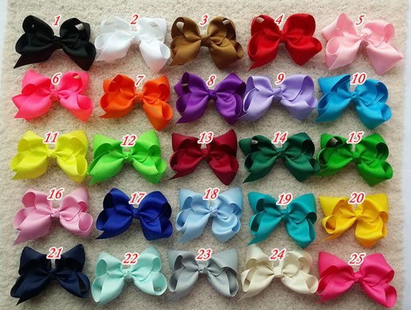 

10% off 4 inch 160 pcs/lot hair bow - girl hair bow toddler hair bows baby hair bows grosgrain ribbon hairbow double alligator clip in stock, Slivery;white