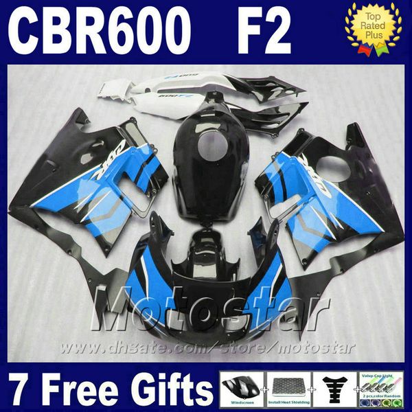 7Gifts Stampaggio ad iniezione per kit carene HONDA cbr600 f2 91 92 93 94 carene nero blu CBR 600 F2 1991 - 1994 FGHY