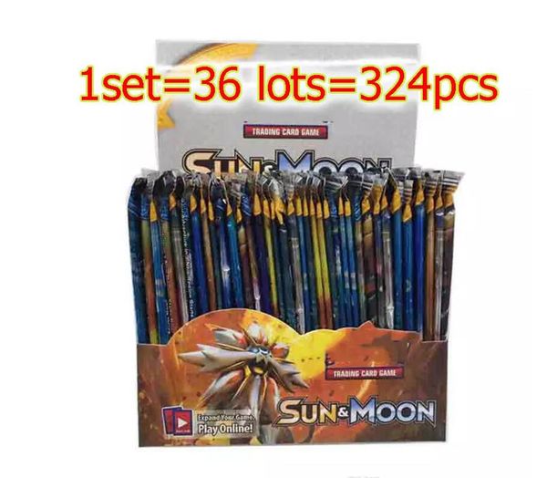 

324pcs/set new poker trading cards sun and moon model poker card for children kids anime cartoon party board games toys dhl