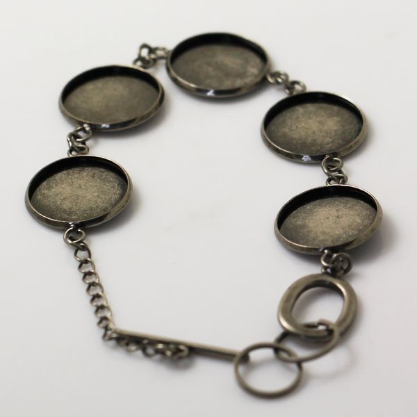 

beadsnice bracelet blanks lot bracelet pendants picture bracelet round blank base setting bezel base for 18mm round cabochons id 12146, Slivery;crystal