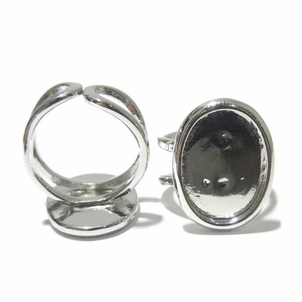 

beadsnice fashion jewelry ring bases fit 13x18mm setting cabochons blank id7351, Golden;silver