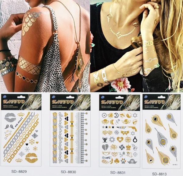 Tatuaje Temporal Flash Metalico Joyeria Tatuajes Pulsera Tatuajes