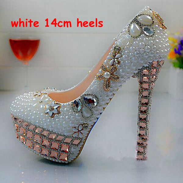 Shiny Luxury Crystal Pearl Lady S Formal Shoes Women S High Heels