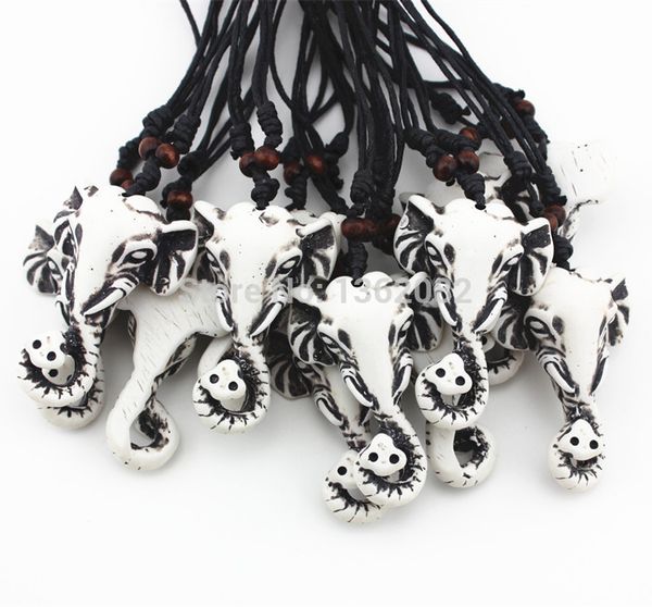 

Мальчик мужская имитация Як кости резные повезло слон подвески ожерелье колье по