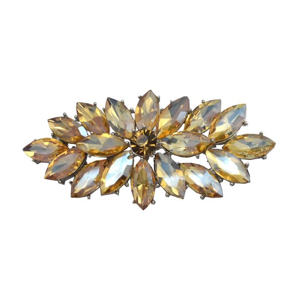 

vintage rhodium silver plated champagne glass marquise crystal diamante brooch prom party pin gifts ing, Gray