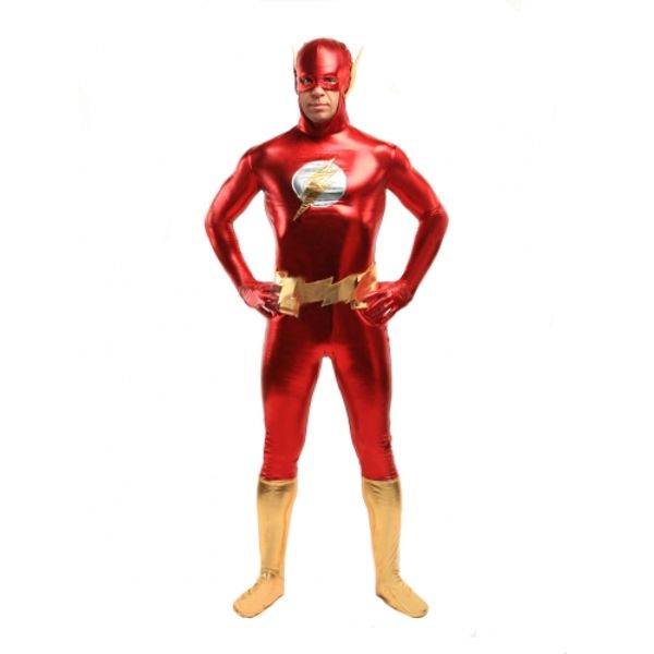 

the flash superhero costume halloween party cosplay zentai suit, Black;red