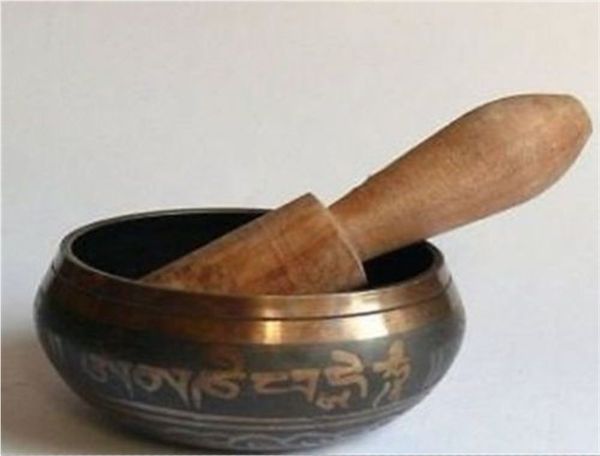 Rare Superb Tibetan OM Ring Gong YOGA Singing Bowl