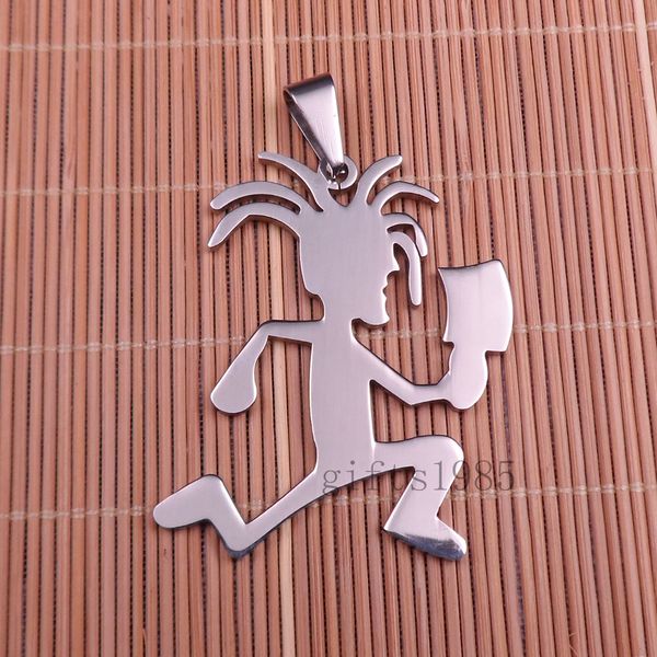 

2in hatchetman icp hairstyle cool music charm pendant and 30inch necklace, Silver