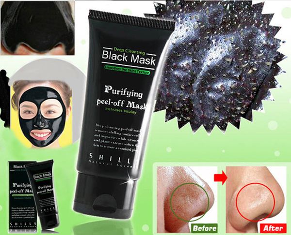 

wholesale-deep cleansing purifying peel off black mud facail face black mask remove blackhead facial mask 50ml black head