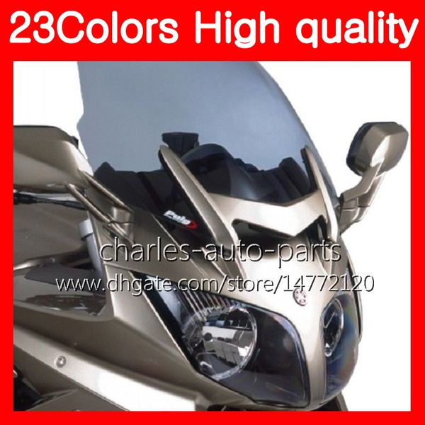 Parabrezza moto 23Colors per YAMAHA FJR1300 01 02 03 04 05 2005 FJR 1300 2001 2002 2003 2004 2005 Parabrezza fumo trasparente nero cromato