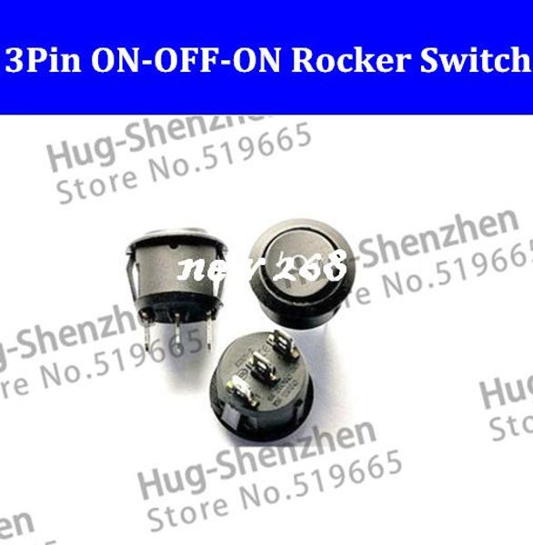 Бесплатная Доставка! Звук, качество! 5 шт./лот мини круглый черный 3 Pin SPDT ON-OFF-ON Rocker Switch Snap-in Mini ButtonSwitch