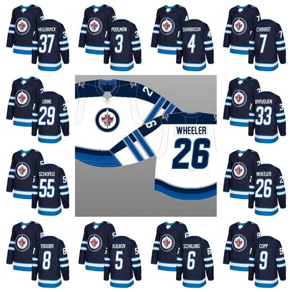 

100th Winnipeg Jets 2018 Patrik Laine Mark Scheife Dustin Byfuglien Michael Hutchinson Connor Hellebuyck Enstrom Blake Wheeler Hockey Jersey