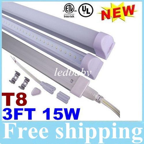

новое прибытие 3ft интеграция 15 вт t8 светодиодные трубки свет 0.9 м 900мм t8 светодиодные лампы люминесцентной лампы теплый / натуральный