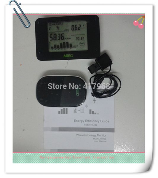 Wholesale-HA102 wireless energy monitor,CO2 emission,power consumption,environment protection,green house,save up to 15% electricity bill
