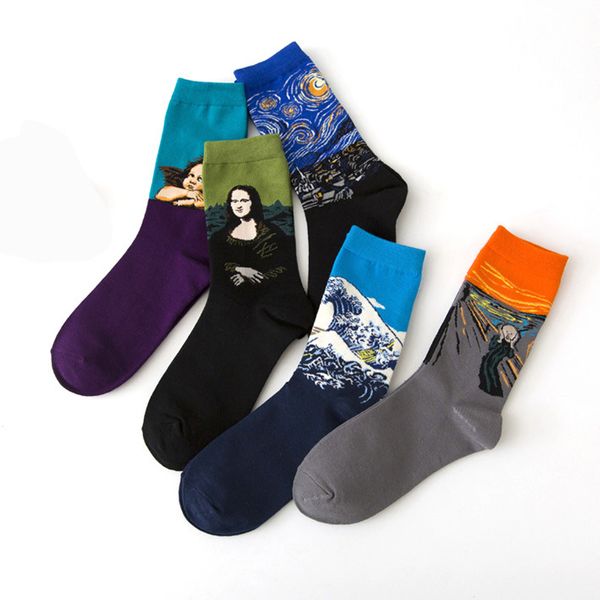 

wholesale- 2016 new upgraded craft men's socks men combed cotton socks funny pattern pure leisure socks 5pars, Black