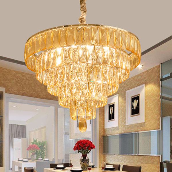 

modern chandelier american k9 crystal chandeliers lights fixture european round home indoor lighting bed dining room pendant hanging lamps