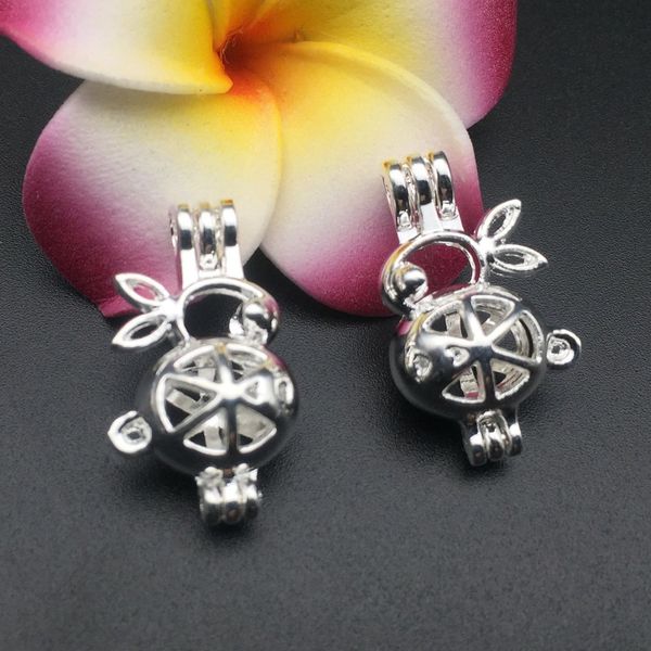 

pearl cage necklace pendant, essential oil diffuser, rabbit provides silver plating 10 pc, plus your own pearl makes it more attractive