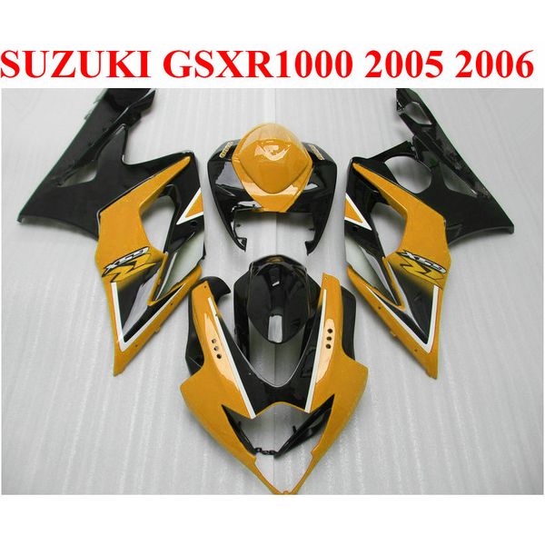 Personalizza le parti del motociclo per carene SUZUKI 2005 2006 GSXR1000 05 06 Kit carena GSX-R1000 K5 K6 nero arancione QF18