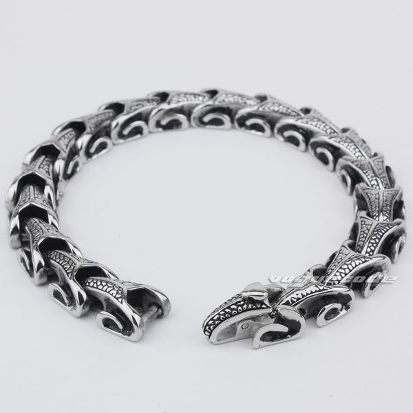 

10 lengths 316l stainless steel mens dragon bracelet 5a001, Black