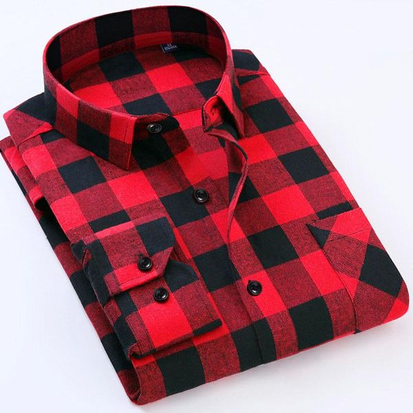 

2017 men's business plaid shirts male casual warm soft comfort long sleeve shirt clothes shirts tees plus size clothing, White;black