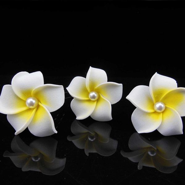

wholesale hair accessories headpiece hairpin side chuck fashion hawaiian plumeria flower foam hair clip new  piece/lot, Golden;silver