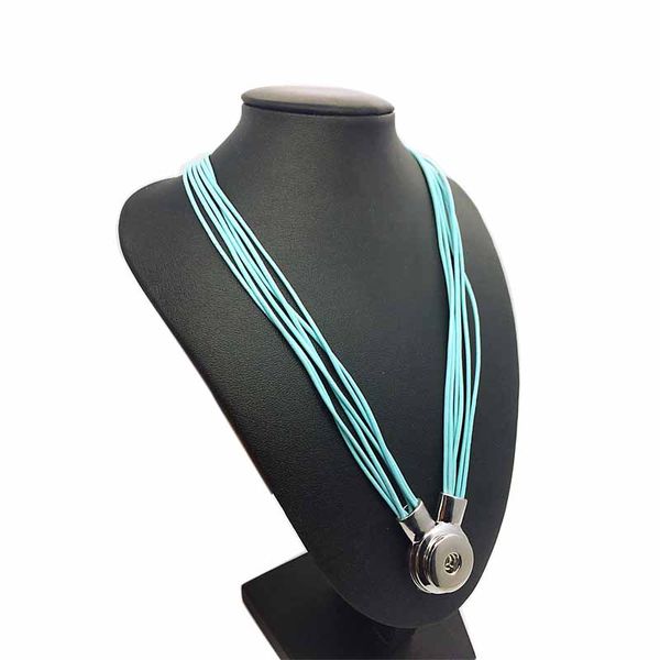 

luwellever 8 colors original 104 new genuine leather diy snap button charm magnetic clasp pendant necklace for women men fit 18mm button, Silver
