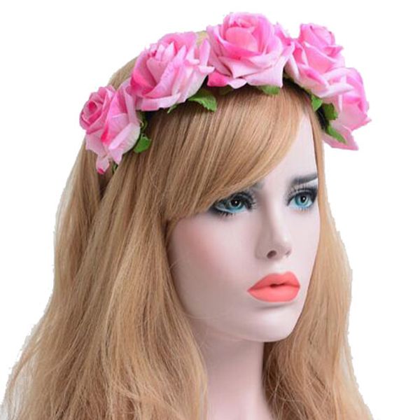 

rose flower headband flower crown for bridesmaid garland floral crown handmade bride flower crown rose headband accessories, Silver