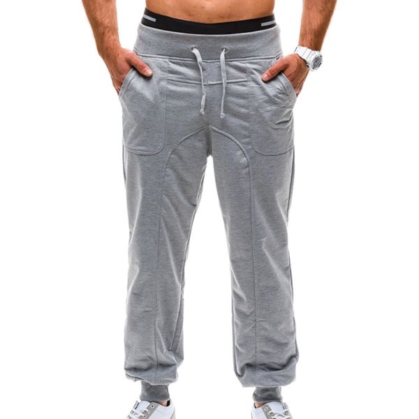 wholesale-2016 new mens fashion baggy sweatpants hip hop harem sweat pants men casual solid sport jogging trousers pantalon homme 13m0472
