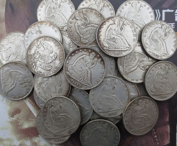 

1839-1879 Seated Liberty Half Dollar копия монет бесплатная доставка (28 шт.) Дешевые заводская цена красивый дом Аксессуары Серебряные монеты