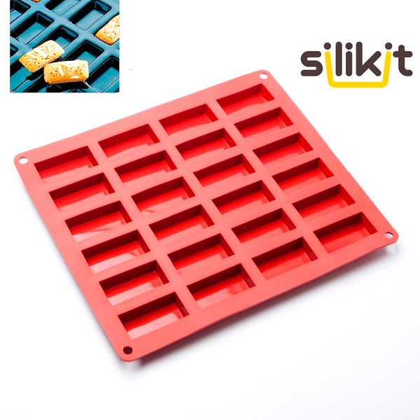 

24pcs standard financiers rectangle shapes handmade soap mold baking pan silicone forms