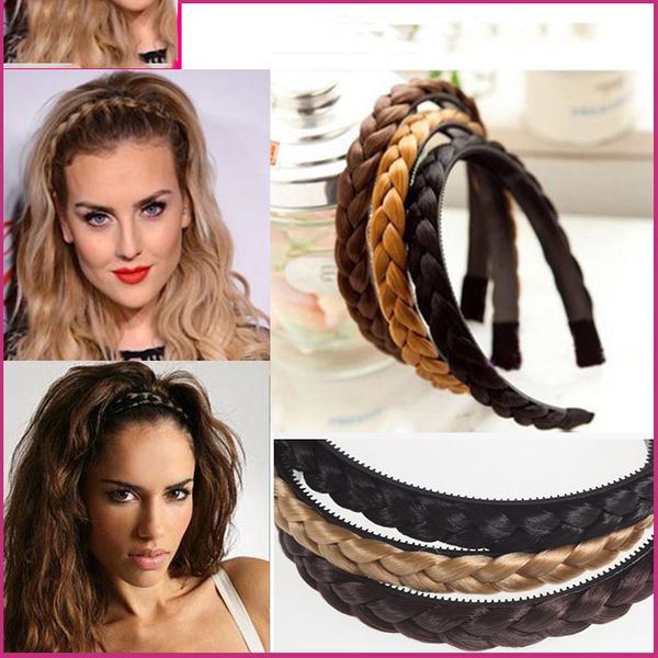 2020 Fashion Women Twisted Wig Headband Girls Blondy Wig