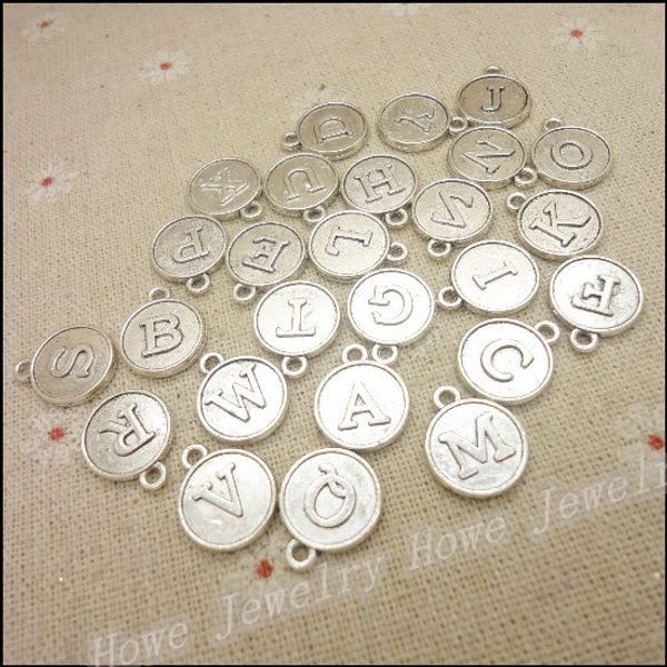 

260pcs vintage charms mix letter/alphabet pendant antique silver/bronze fit bracelets necklace diy metal jewelry making, Bronze;silver