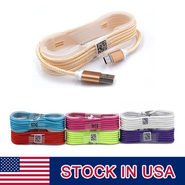 

1.5 m Aluminum Alloy Head Woven Nylon Thread USB Charging Cable For Smartphone Free Shipping With DHL