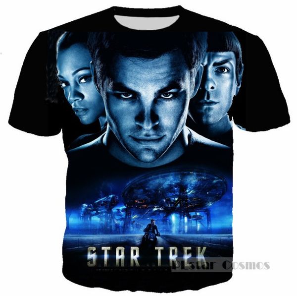 

новые моды лета мужчины / женщины классический фильм star trek harajuku стиль смешные 3d печати случайные футболки h205, White;black