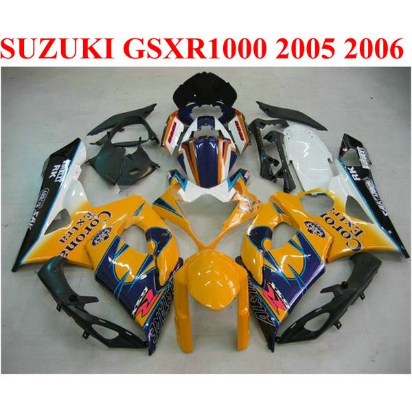 SUZUKI 2005 2006 Için En Düşük Fiyat Aireler 2006 GSXR1000 K5 K6 Turuncu Mavi Corona ABS GSX-R1000 05 06 GSXR 1000 PERSERING Kit TF90