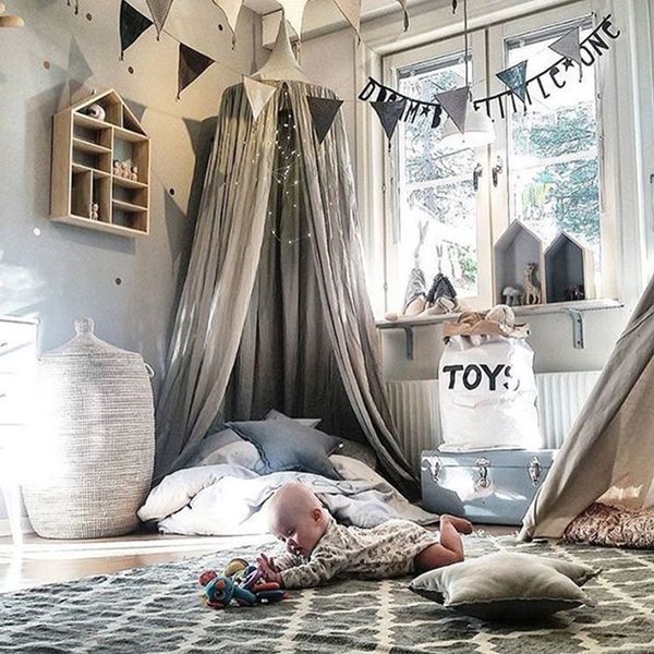 Grosshandel Kinderbett Himmelbett Vorhang Runde Kuppel Hangen