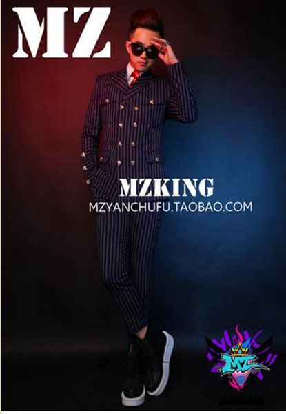 

male singer fashionable nightclub in europe and the runway looks suits purplish blue bar costumes. s - 6 xl, Black;red
