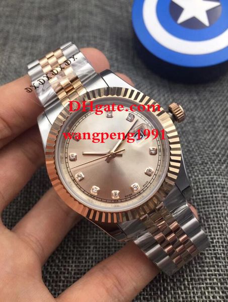 

men watch 41mm 126333 asia 2813 movement 18k rose gold gold dial bangles automatic men's watch watches, Slivery;brown